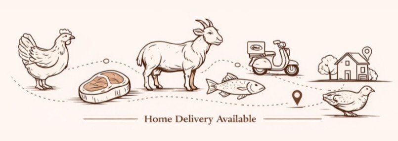 FRESH CUT’Z – Coming Soon. Illustration of meat delivery process.